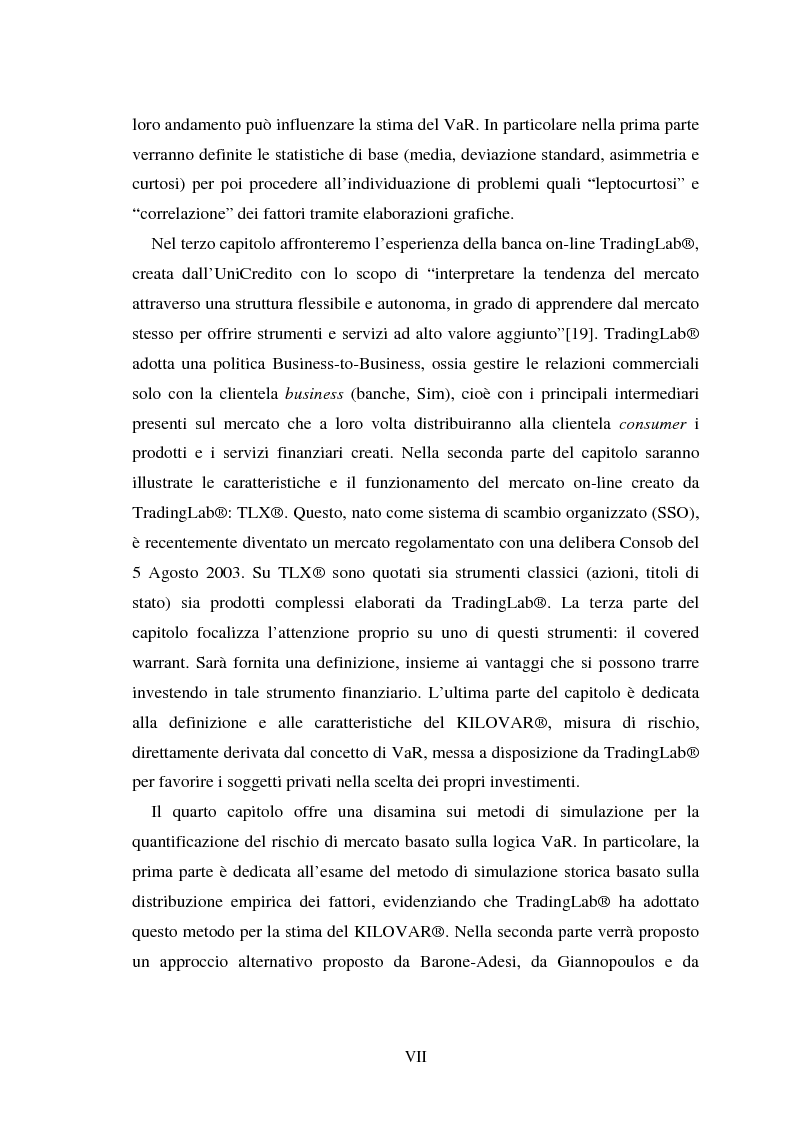 Anteprima della tesi: Metodi di simulazione storica per il calcolo del KiloVaR, Pagina 4