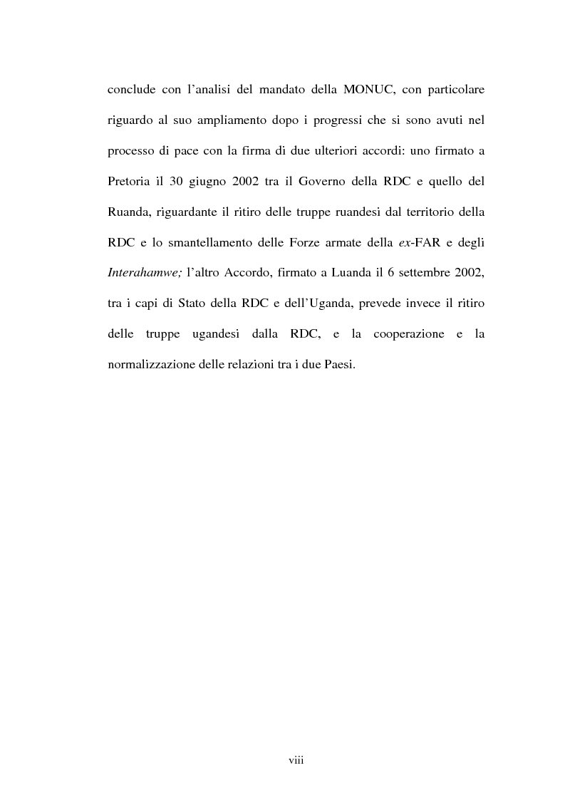 Anteprima della tesi: Il mantenimento della pace in Africa: la missione delle Nazioni Unite in Congo (MONUC), Pagina 8