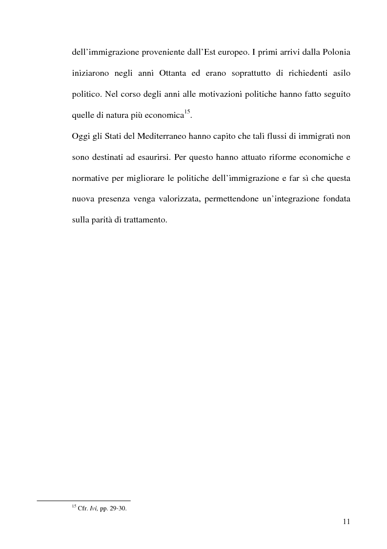 Anteprima della tesi: Immigrazione e formazione: i percorsi di inserimento professionale degli immigrati nell'area romana, Pagina 11