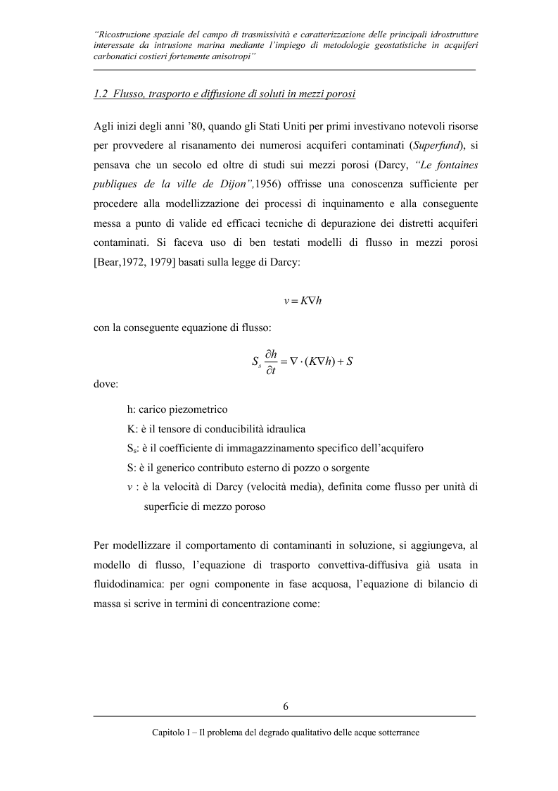 Anteprima della tesi: Ricostruzione spaziale delle principali idrostrutture interessate da intrusione marina mediante metodologie geostatistiche in acquiferi carsici costieri fortemente anisotropi, Pagina 3