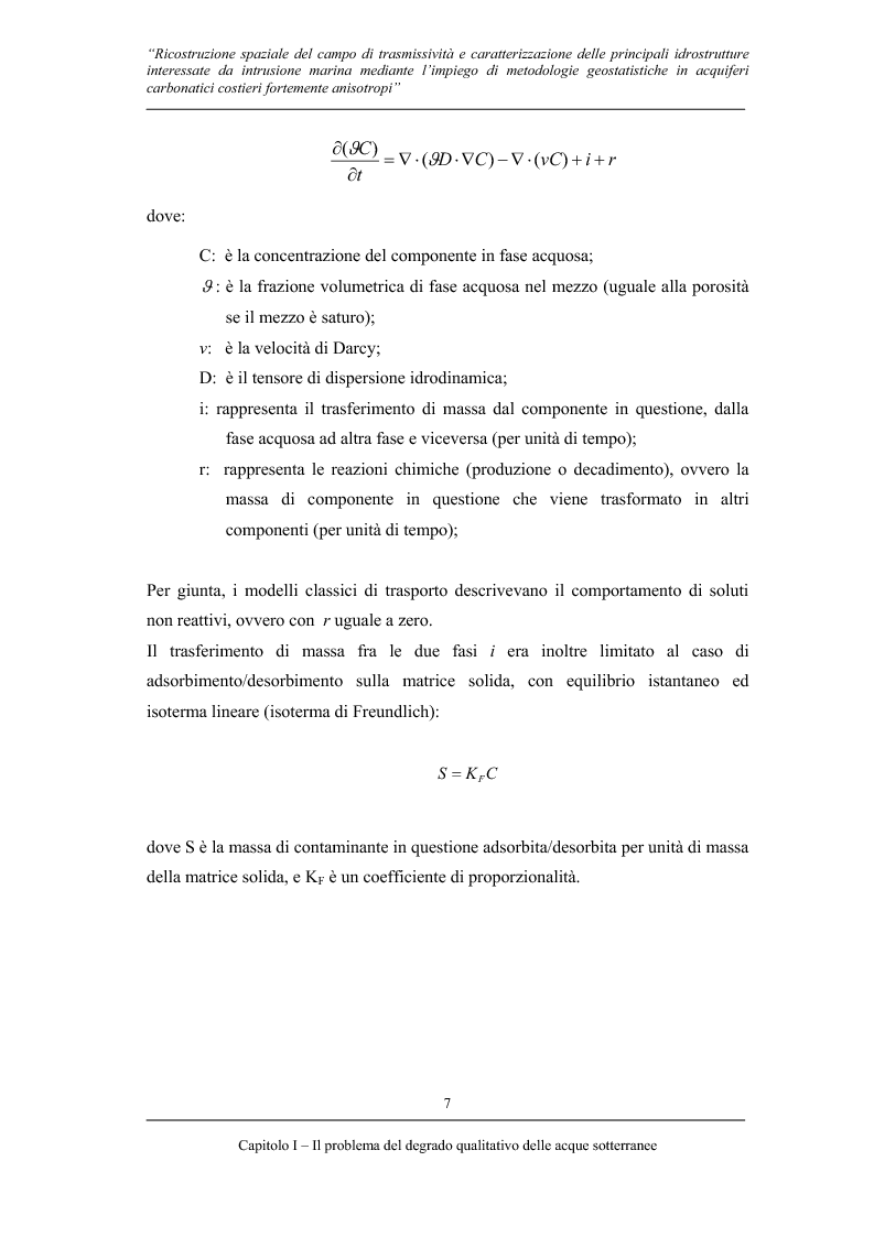Anteprima della tesi: Ricostruzione spaziale delle principali idrostrutture interessate da intrusione marina mediante metodologie geostatistiche in acquiferi carsici costieri fortemente anisotropi, Pagina 4
