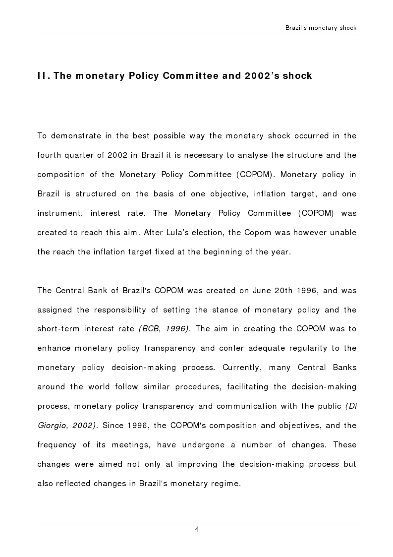 Anteprima della tesi: Monetary shock in Brazil, Pagina 2