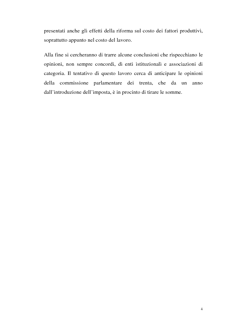 Anteprima della tesi: Il bilancio di esercizio e determinazione del reddito fiscalmente imponibile. Gli effetti della riforma Irap-Dit sulle decisioni delle imprese., Pagina 4