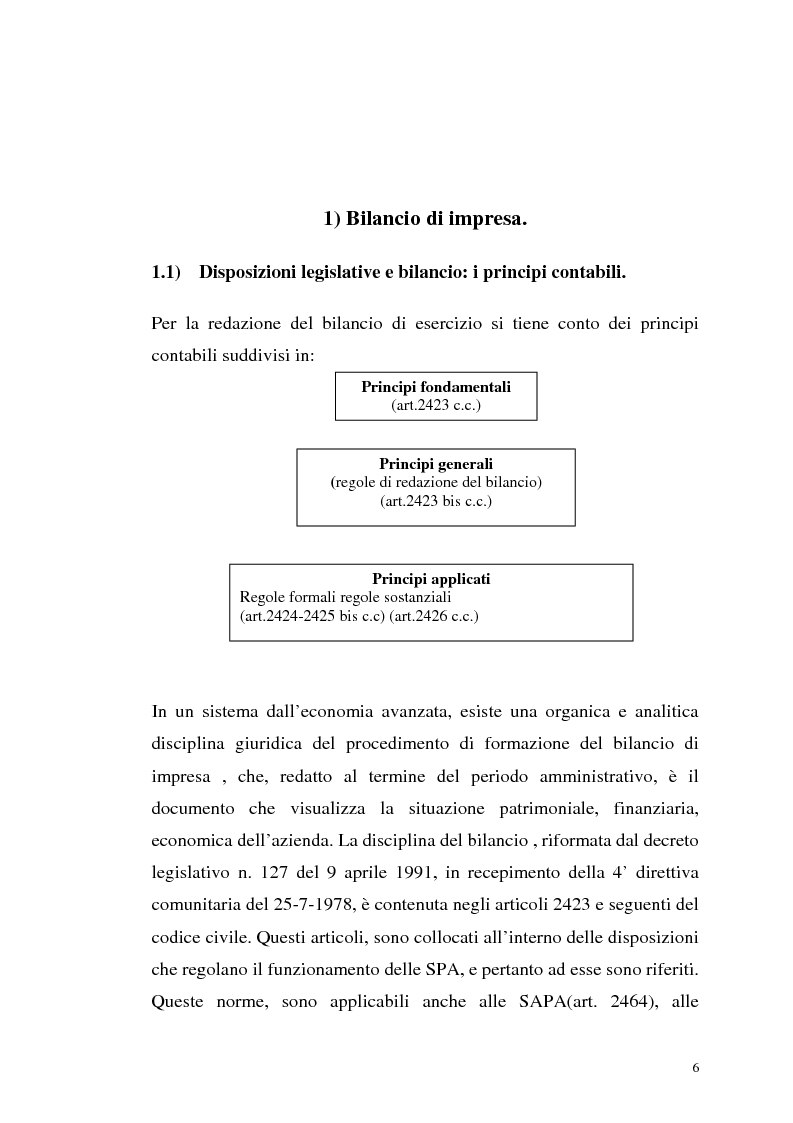 Anteprima della tesi: Il bilancio di esercizio e determinazione del reddito fiscalmente imponibile. Gli effetti della riforma Irap-Dit sulle decisioni delle imprese., Pagina 6