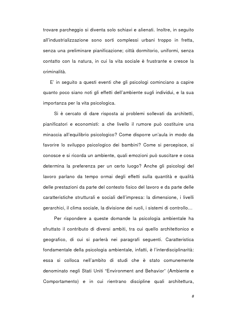 Anteprima della tesi: Psicologia ambientale e progetto Bicocca, Pagina 8