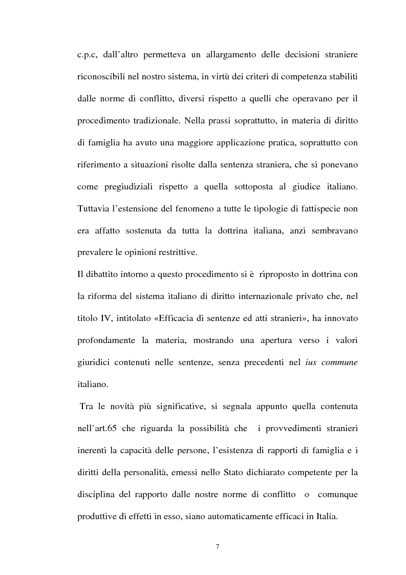 Anteprima della tesi: Il valore delle sentenze straniere alla luce delle norme di diritto internazionale privato, Pagina 2