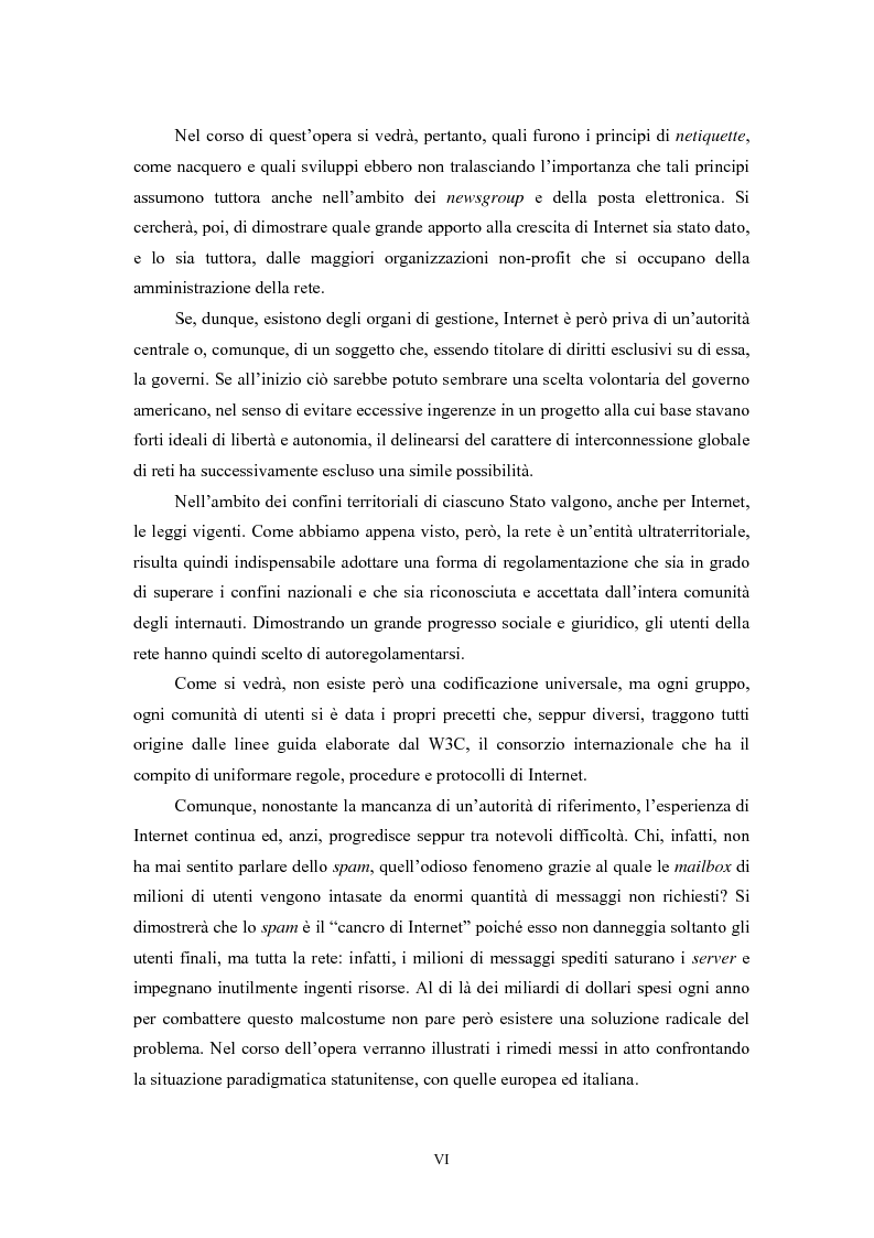 Anteprima della tesi: Le regole in Internet: netiquette, autoregolamentazione, deontologia, Pagina 2