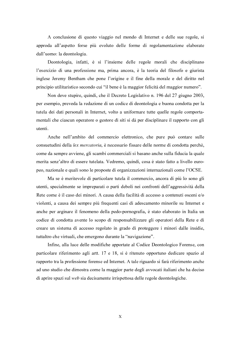 Anteprima della tesi: Le regole in Internet: netiquette, autoregolamentazione, deontologia, Pagina 6