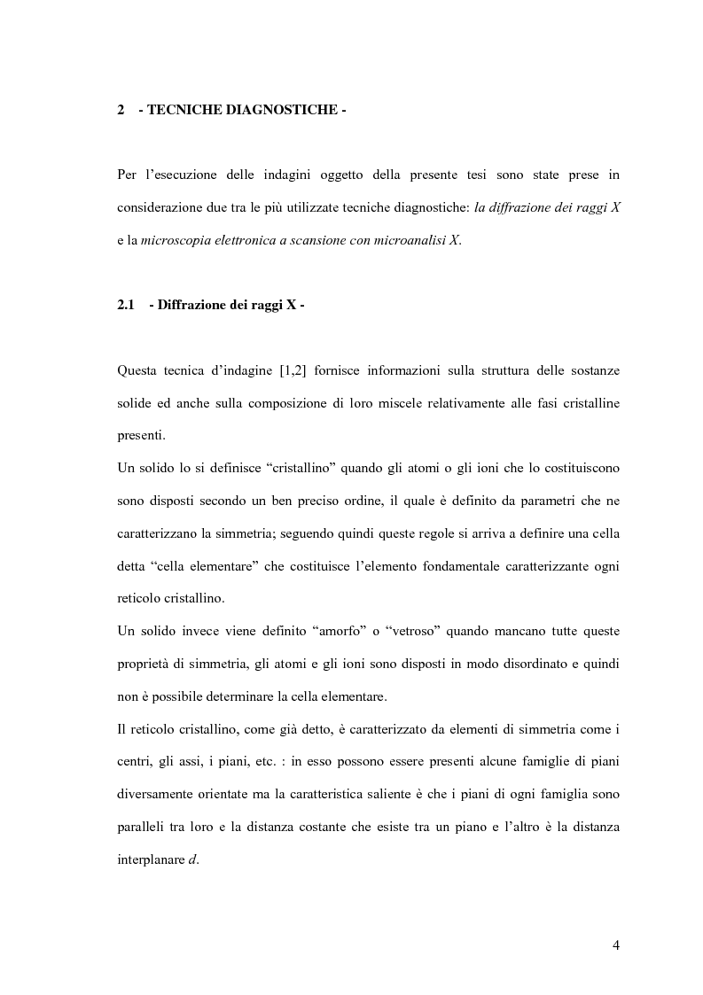Anteprima della tesi: Utilizzo delle tecniche diagnostiche per lo studio di reperti archeologici, Pagina 3