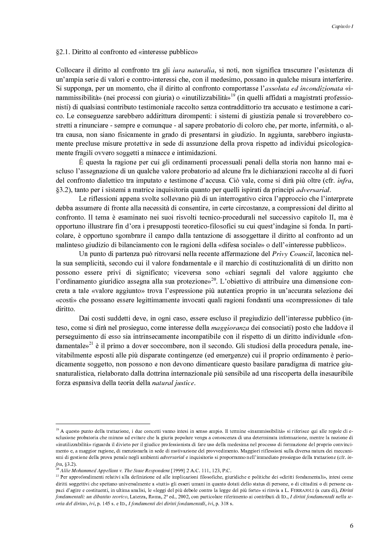 Anteprima della tesi: Giusto processo e diritto dell'imputato a confrontarsi con l'accusatore, Pagina 8
