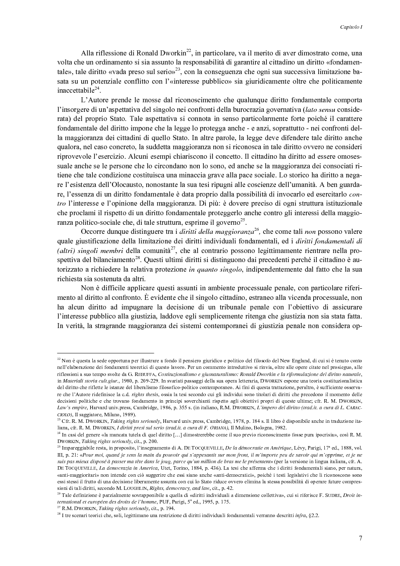 Anteprima della tesi: Giusto processo e diritto dell'imputato a confrontarsi con l'accusatore, Pagina 9