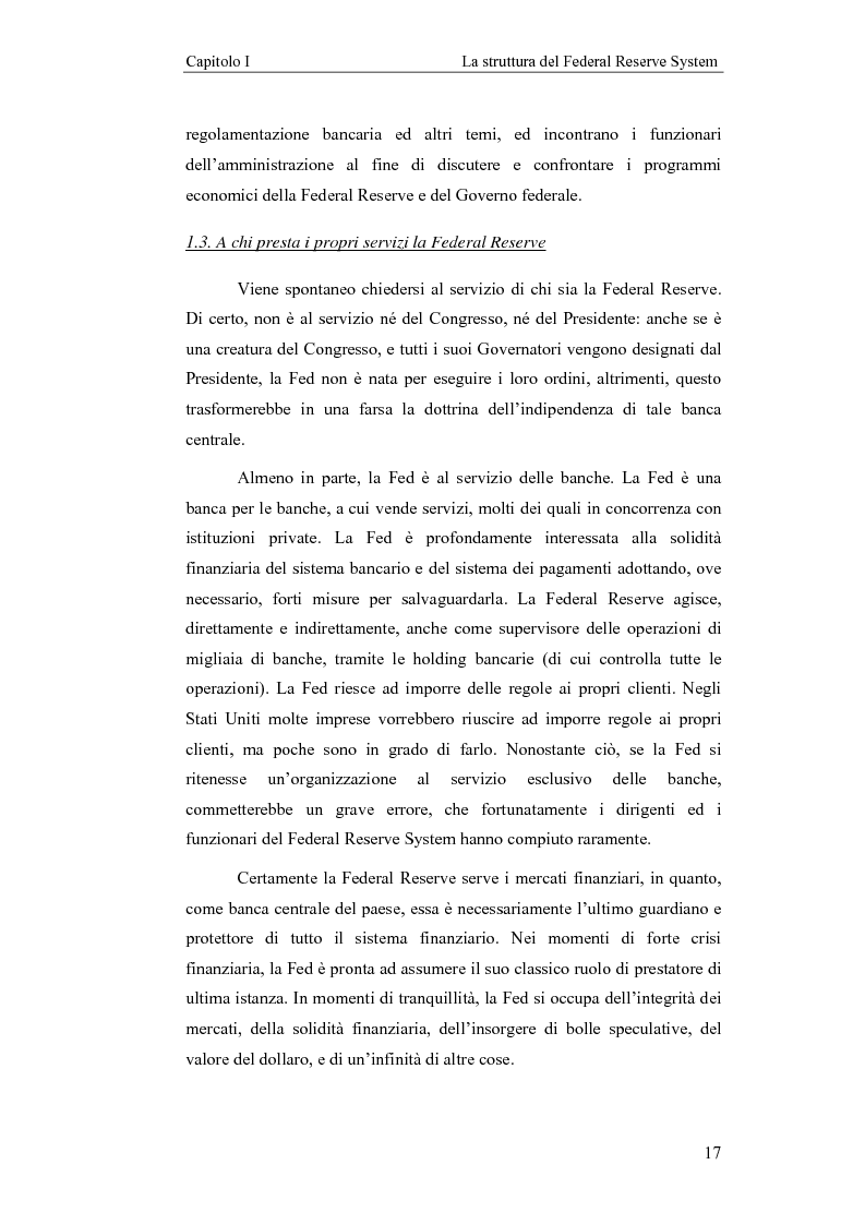 Anteprima della tesi: Il Federal Reserve System. Struttura, evoluzione e prospettive di cambiamento di una banca centrale indipendente, Pagina 12