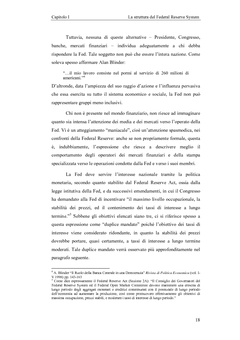 Anteprima della tesi: Il Federal Reserve System. Struttura, evoluzione e prospettive di cambiamento di una banca centrale indipendente, Pagina 13