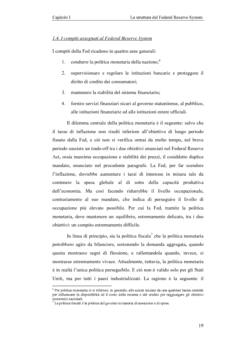 Anteprima della tesi: Il Federal Reserve System. Struttura, evoluzione e prospettive di cambiamento di una banca centrale indipendente, Pagina 14
