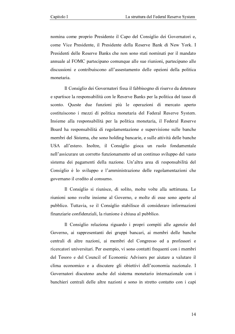 Anteprima della tesi: Il Federal Reserve System. Struttura, evoluzione e prospettive di cambiamento di una banca centrale indipendente, Pagina 9