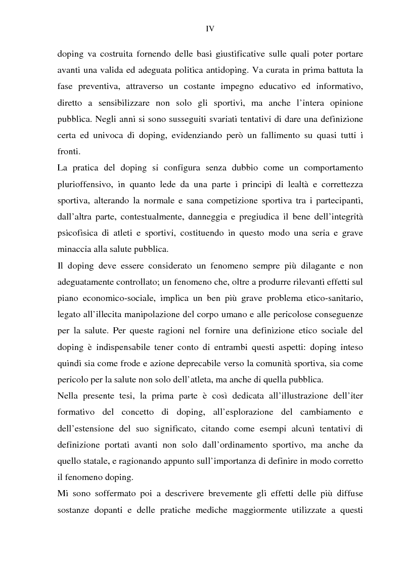 Anteprima della tesi: Costruzione etico-sociale del doping tra scienza e diritto, Pagina 2
