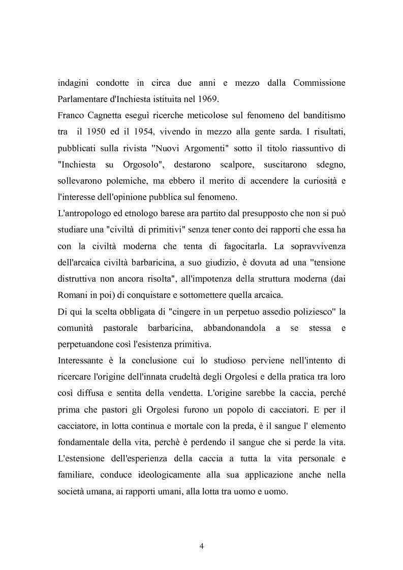 Anteprima della tesi: Il banditismo in Sardegna tra progetti di rinascita e società del malessere, Pagina 4