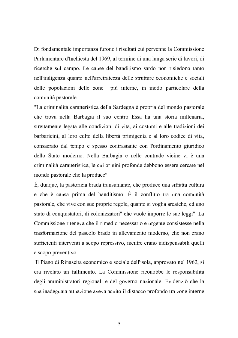 Anteprima della tesi: Il banditismo in Sardegna tra progetti di rinascita e società del malessere, Pagina 5