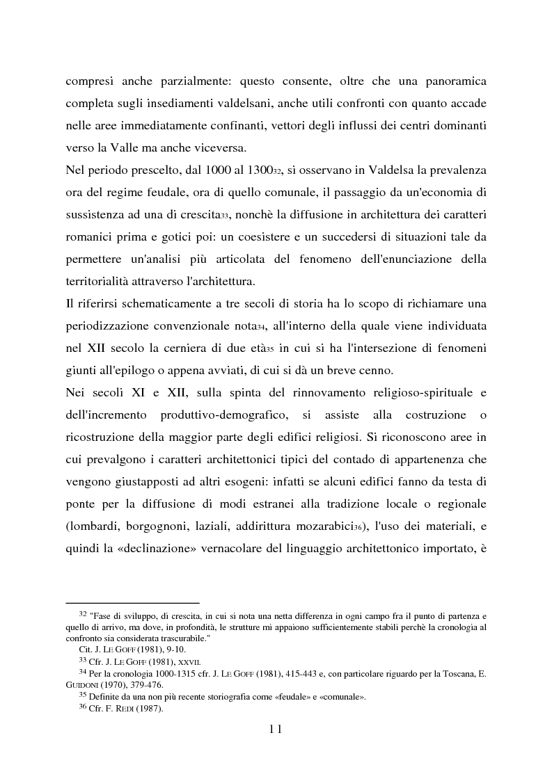 Anteprima della tesi: I segni della territorialità. Architettura in Valdelsa tra alto e basso medioevo, Pagina 8