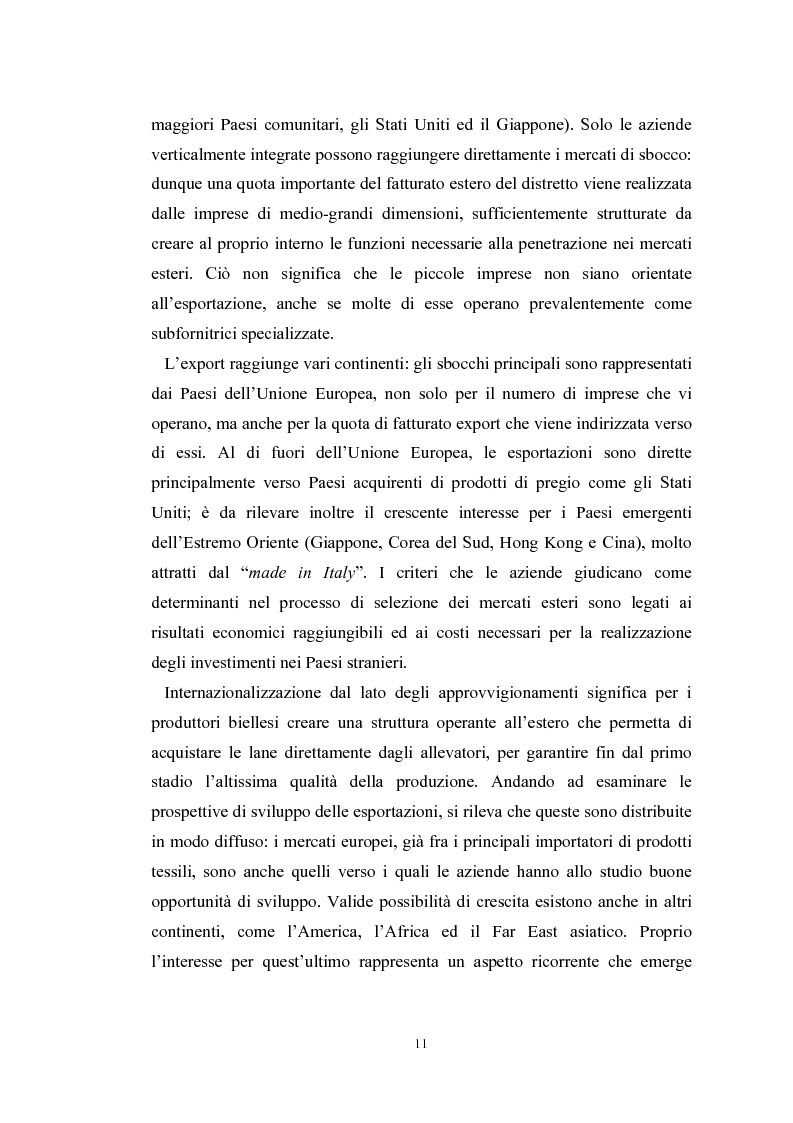 Anteprima della tesi: Le problematiche di internazionalizzazione delle imprese appartenenti ai distretti industriali: il caso delle province di Novara, Vercelli e Biella, Pagina 11