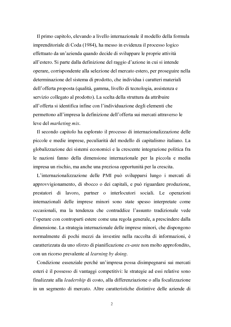 Anteprima della tesi: Le problematiche di internazionalizzazione delle imprese appartenenti ai distretti industriali: il caso delle province di Novara, Vercelli e Biella, Pagina 2