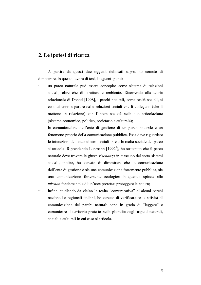 Anteprima della tesi: Società e comunicazione nei parchi naturali, Pagina 5