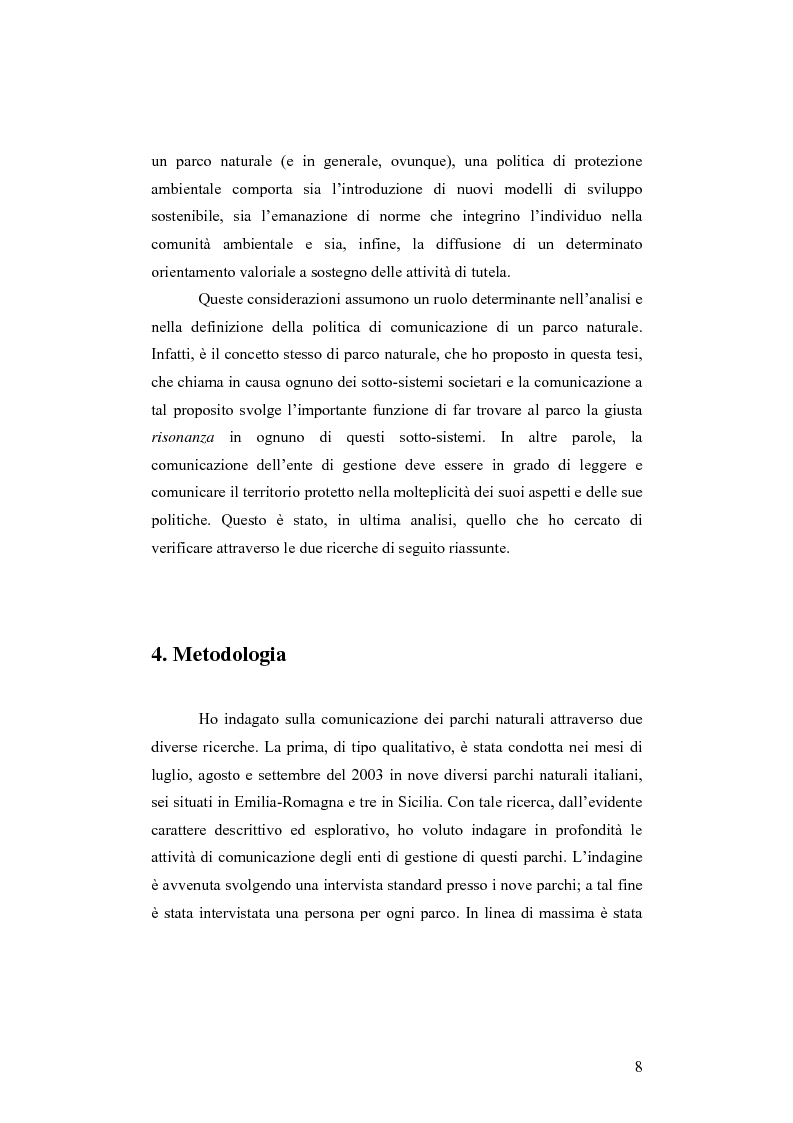 Anteprima della tesi: Società e comunicazione nei parchi naturali, Pagina 8