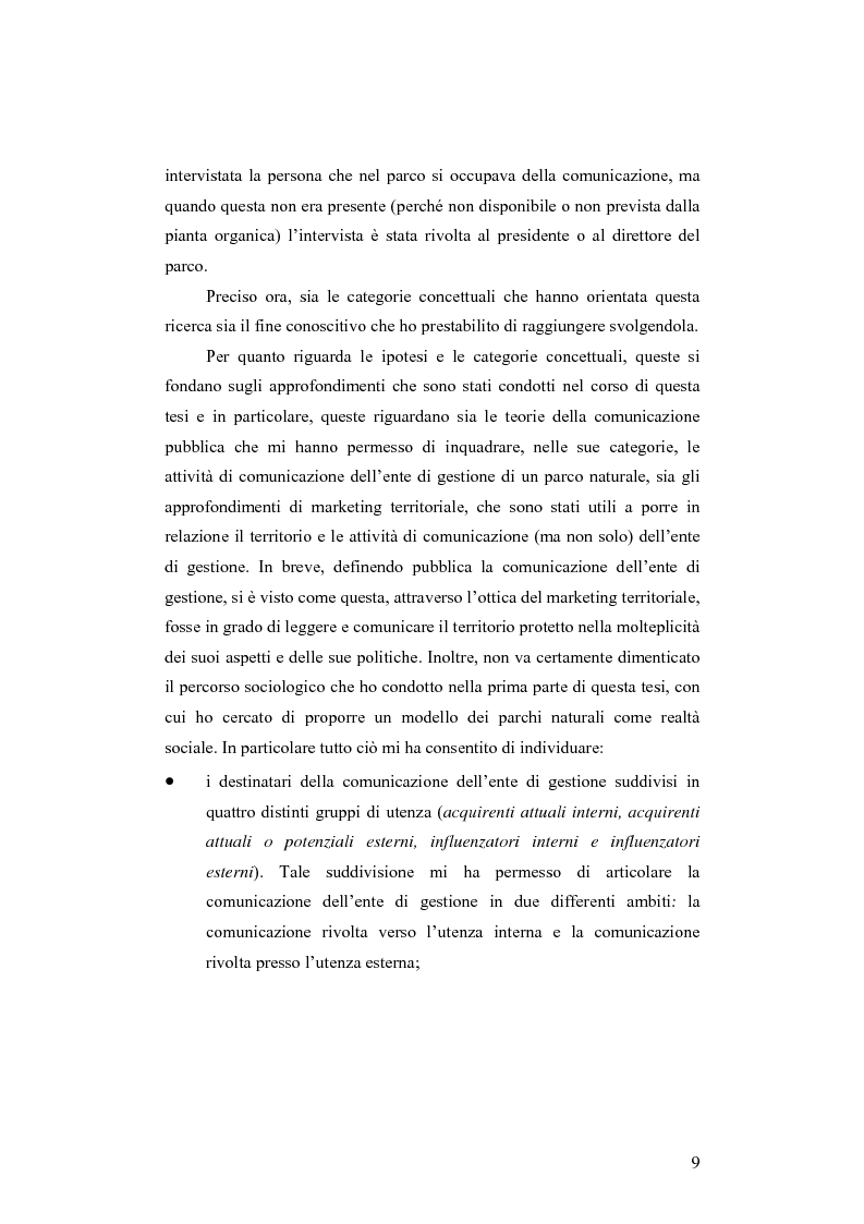 Anteprima della tesi: Società e comunicazione nei parchi naturali, Pagina 9