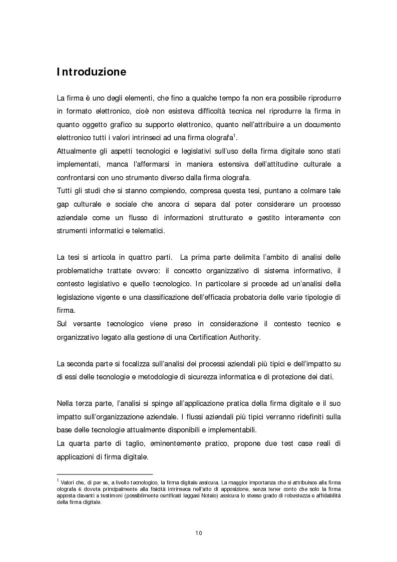Anteprima della tesi: Il ruolo della firma digitale e delle tecnologie di sicurezza informatica nella ridefinizione dei processi aziendali, Pagina 2