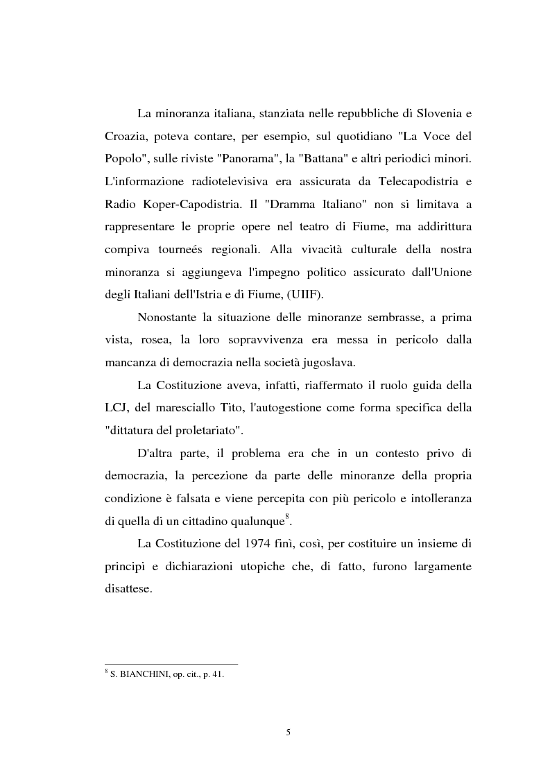 Anteprima della tesi: L'Istria e la minoranza italiana nella crisi jugoslava, Pagina 10