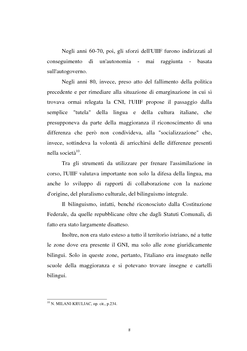 Anteprima della tesi: L'Istria e la minoranza italiana nella crisi jugoslava, Pagina 13