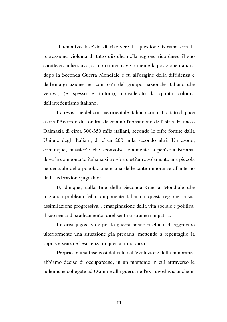 Anteprima della tesi: L'Istria e la minoranza italiana nella crisi jugoslava, Pagina 3