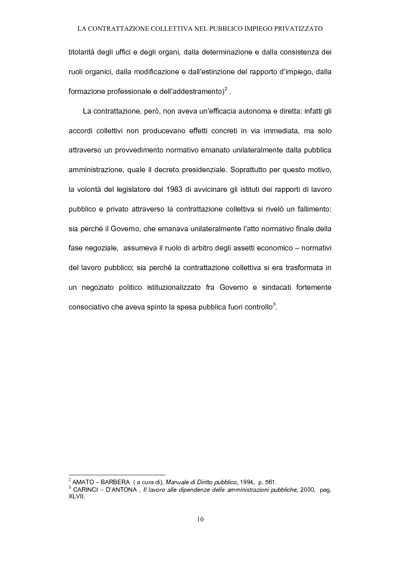 Anteprima della tesi: Il rapporto di pubblico impiego dopo la privatizzazione, Pagina 10