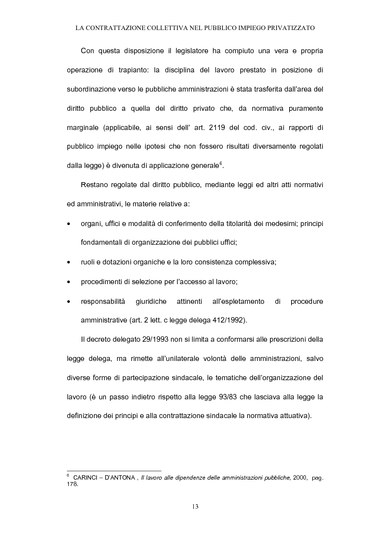 Anteprima della tesi: Il rapporto di pubblico impiego dopo la privatizzazione, Pagina 13