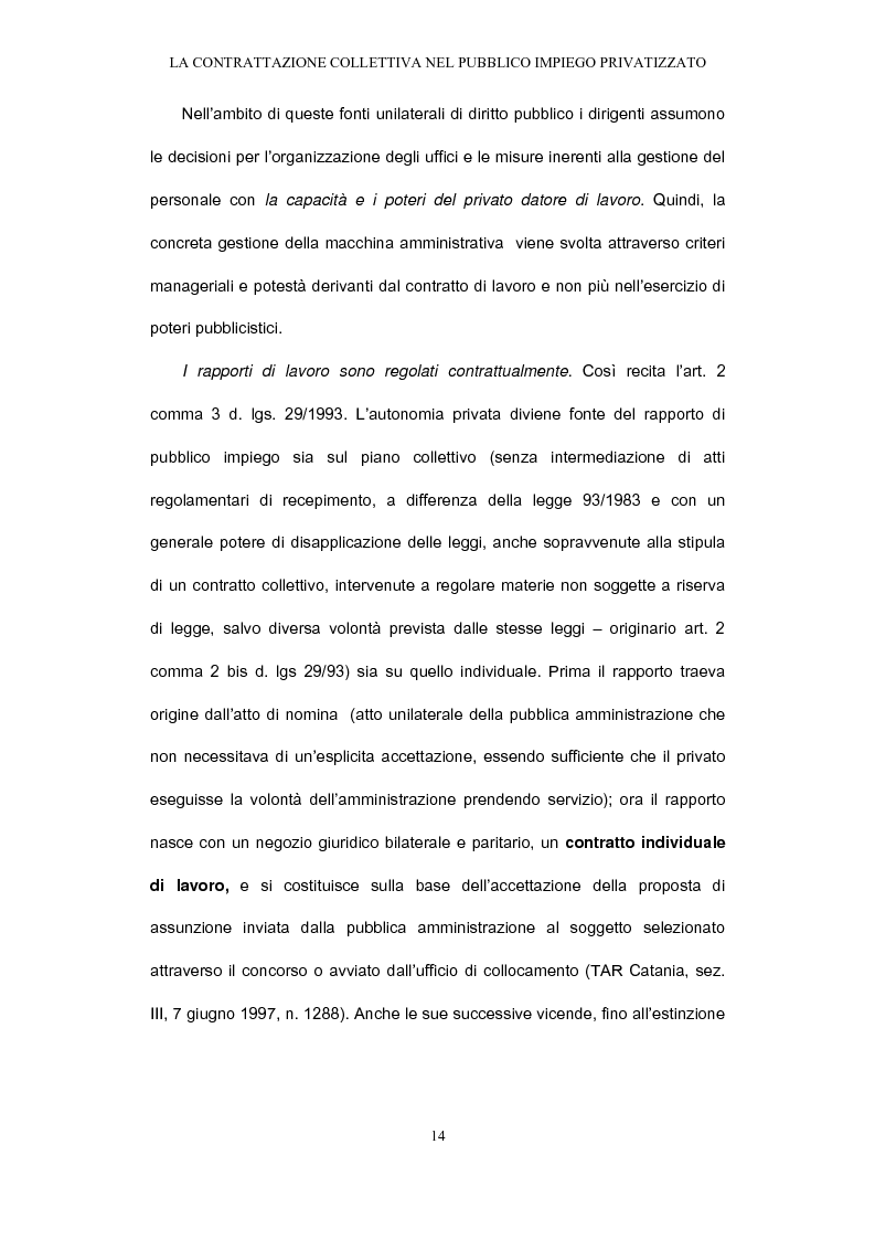Anteprima della tesi: Il rapporto di pubblico impiego dopo la privatizzazione, Pagina 14