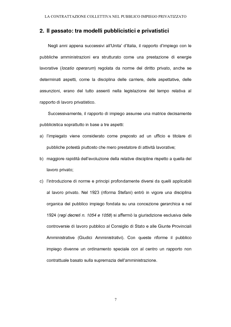 Anteprima della tesi: Il rapporto di pubblico impiego dopo la privatizzazione, Pagina 7