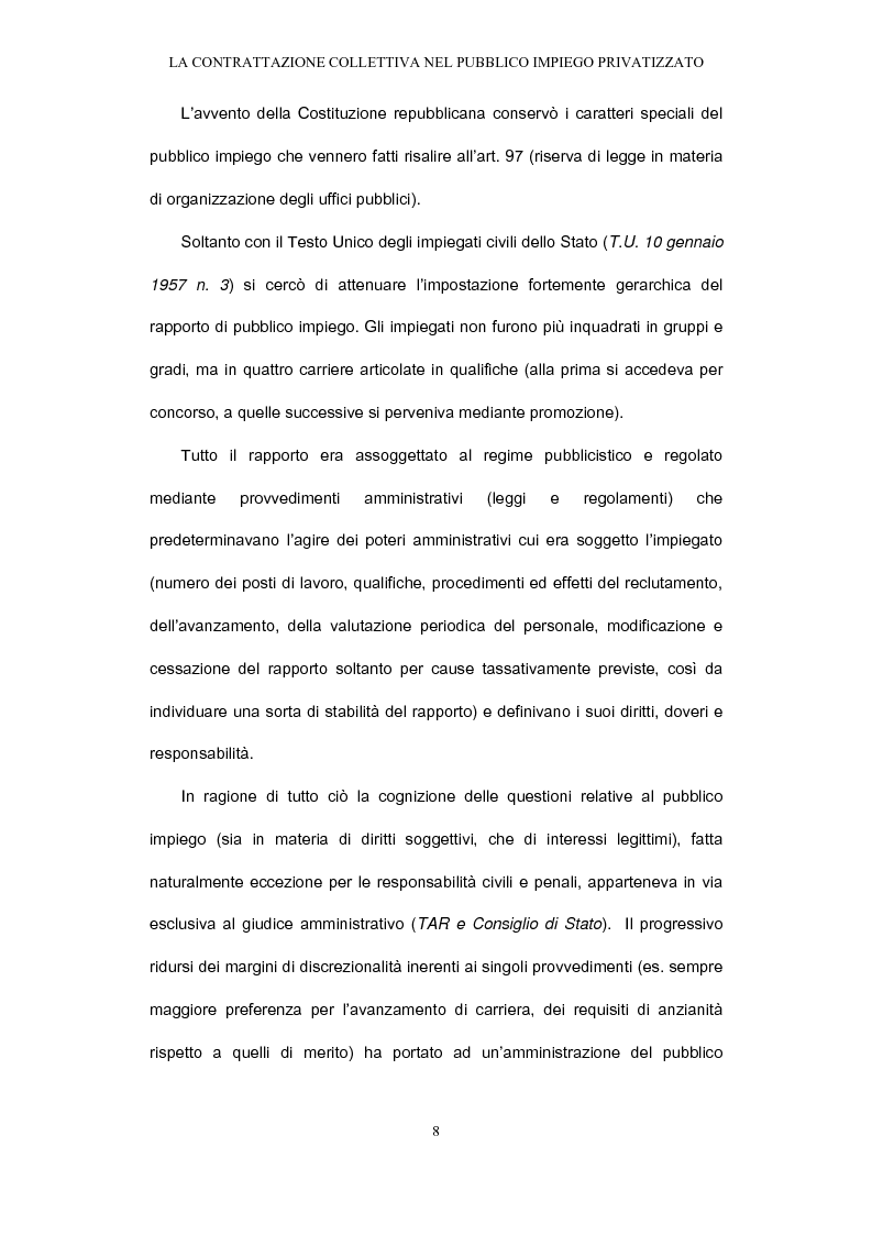 Anteprima della tesi: Il rapporto di pubblico impiego dopo la privatizzazione, Pagina 8