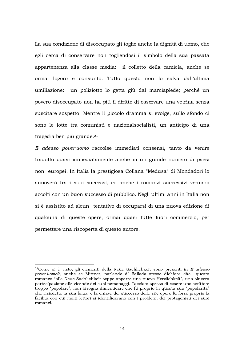 Anteprima della tesi: Hans Fallada e il suo ''Kleiner Mann, was nun?'' nel 2003. Una traduzione rivisitata, Pagina 12