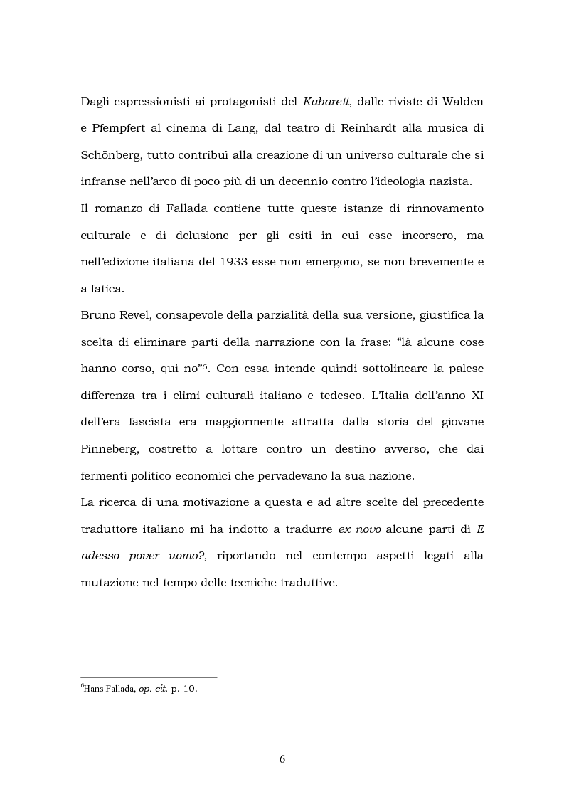 Anteprima della tesi: Hans Fallada e il suo ''Kleiner Mann, was nun?'' nel 2003. Una traduzione rivisitata, Pagina 4