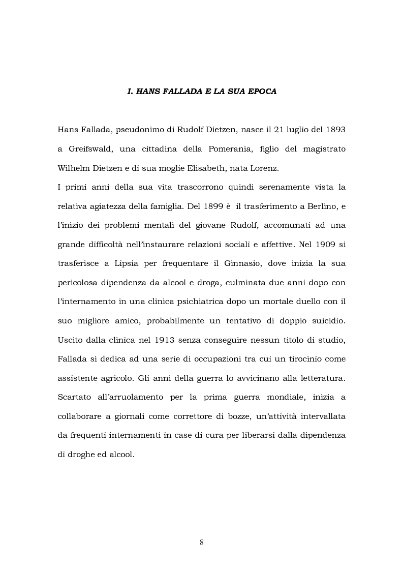 Anteprima della tesi: Hans Fallada e il suo ''Kleiner Mann, was nun?'' nel 2003. Una traduzione rivisitata, Pagina 6