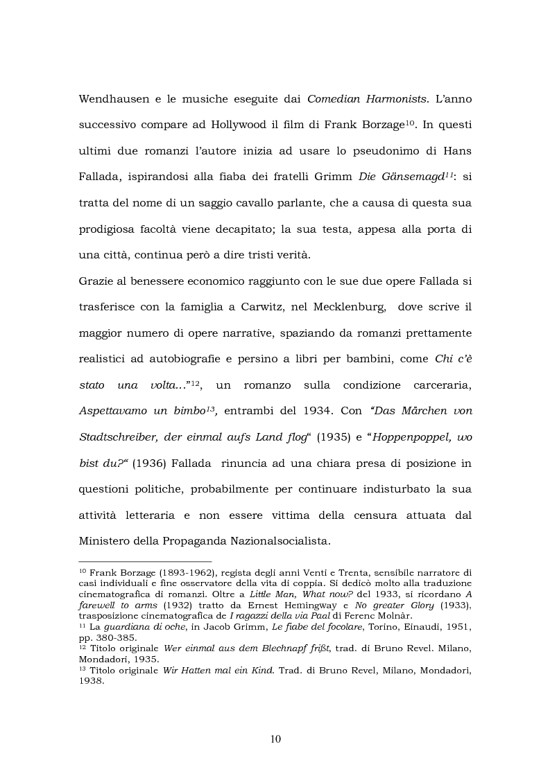Anteprima della tesi: Hans Fallada e il suo ''Kleiner Mann, was nun?'' nel 2003. Una traduzione rivisitata, Pagina 8