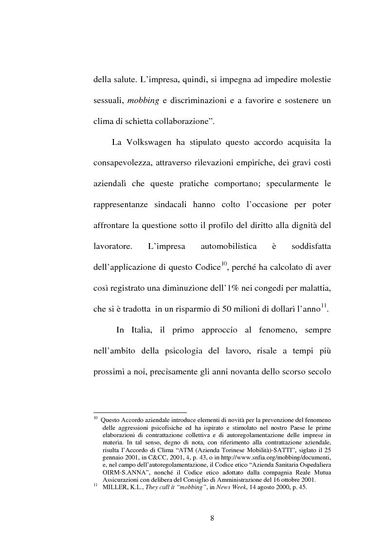 Anteprima della tesi: Lesioni da mobbing e responsabilità, Pagina 12