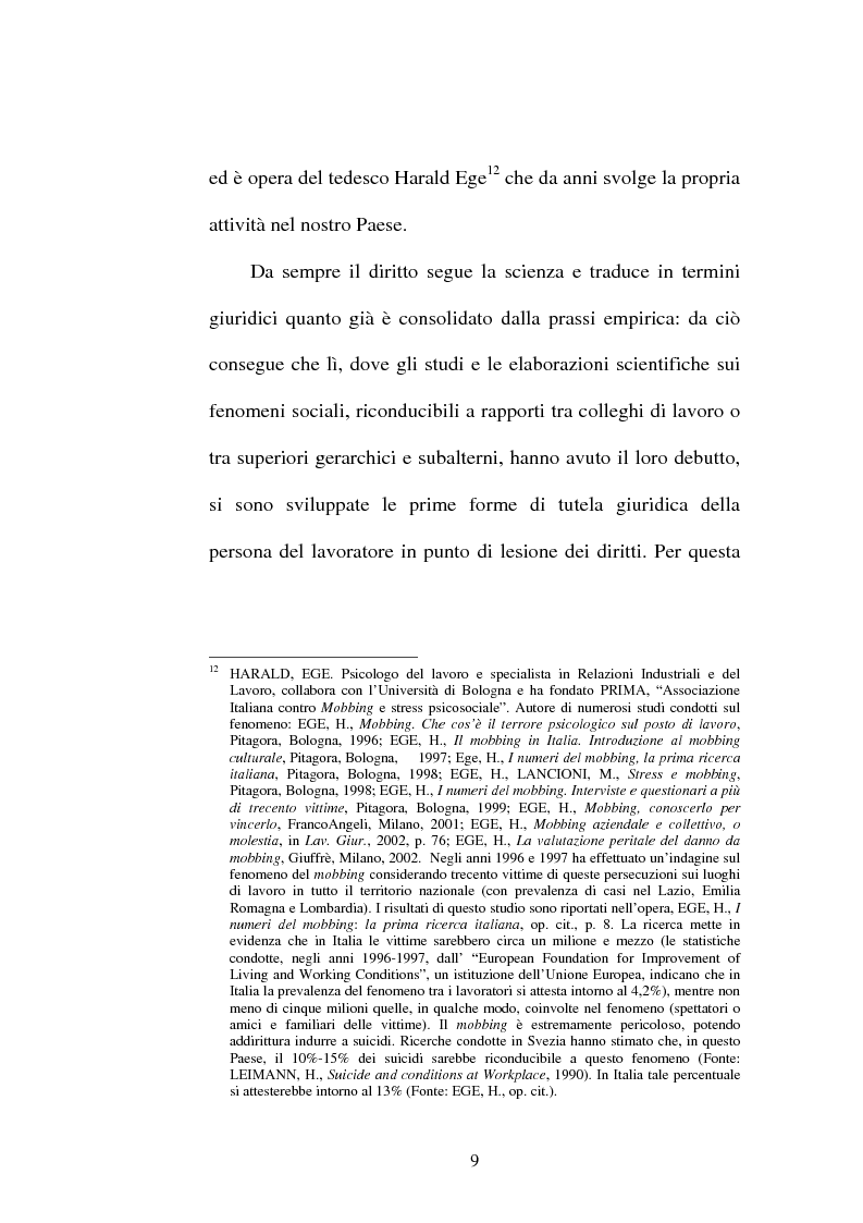Anteprima della tesi: Lesioni da mobbing e responsabilità, Pagina 13