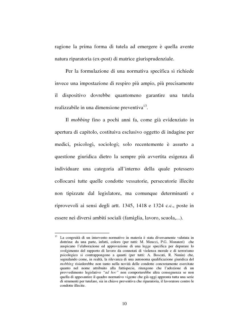 Anteprima della tesi: Lesioni da mobbing e responsabilità, Pagina 14