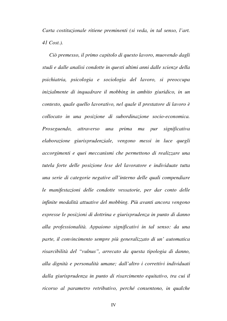 Anteprima della tesi: Lesioni da mobbing e responsabilità, Pagina 2