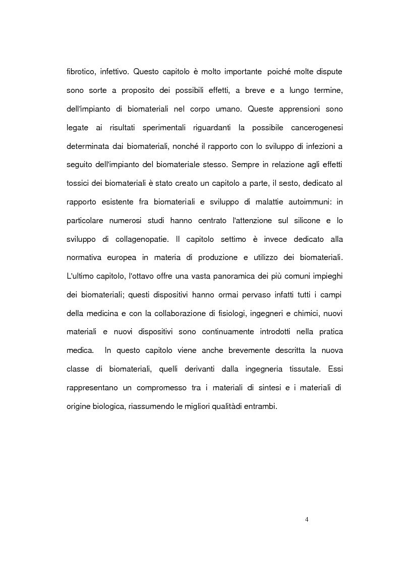 Anteprima della tesi: Aspetti classificativi, biologici e medico-legali dei biomateriali, Pagina 4