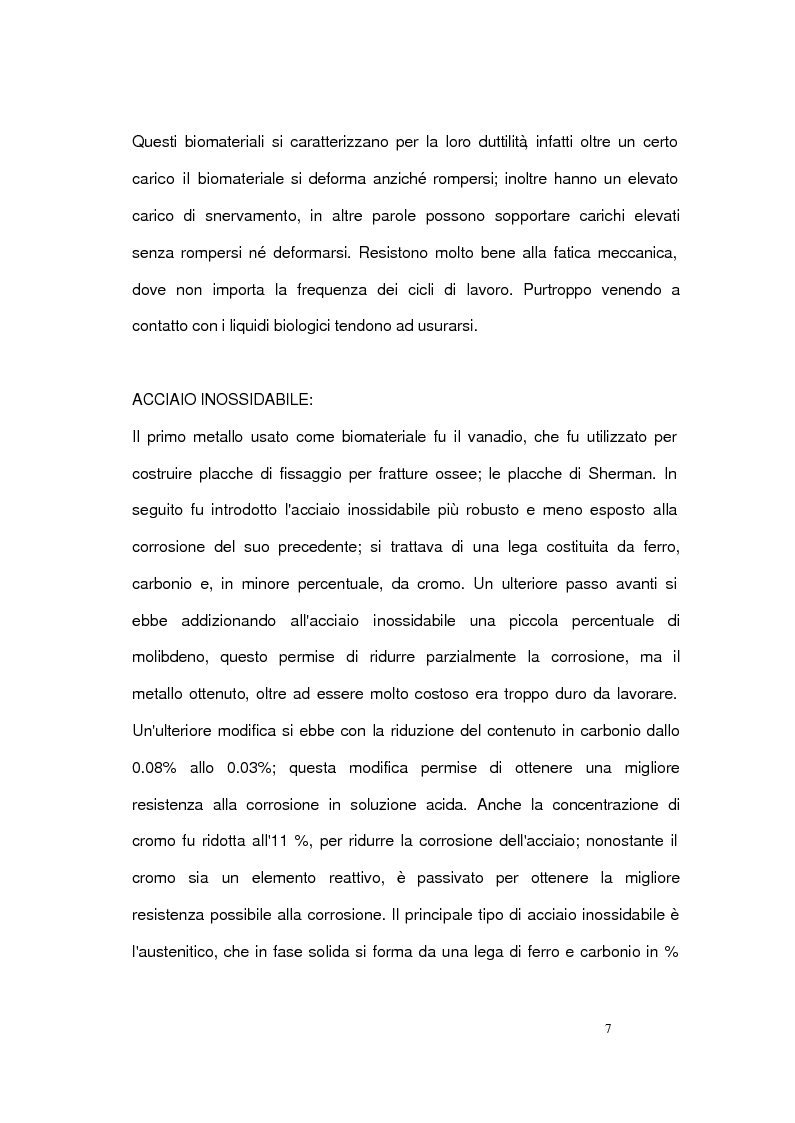 Anteprima della tesi: Aspetti classificativi, biologici e medico-legali dei biomateriali, Pagina 7