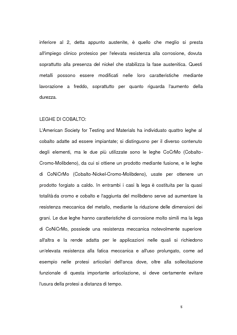 Anteprima della tesi: Aspetti classificativi, biologici e medico-legali dei biomateriali, Pagina 8