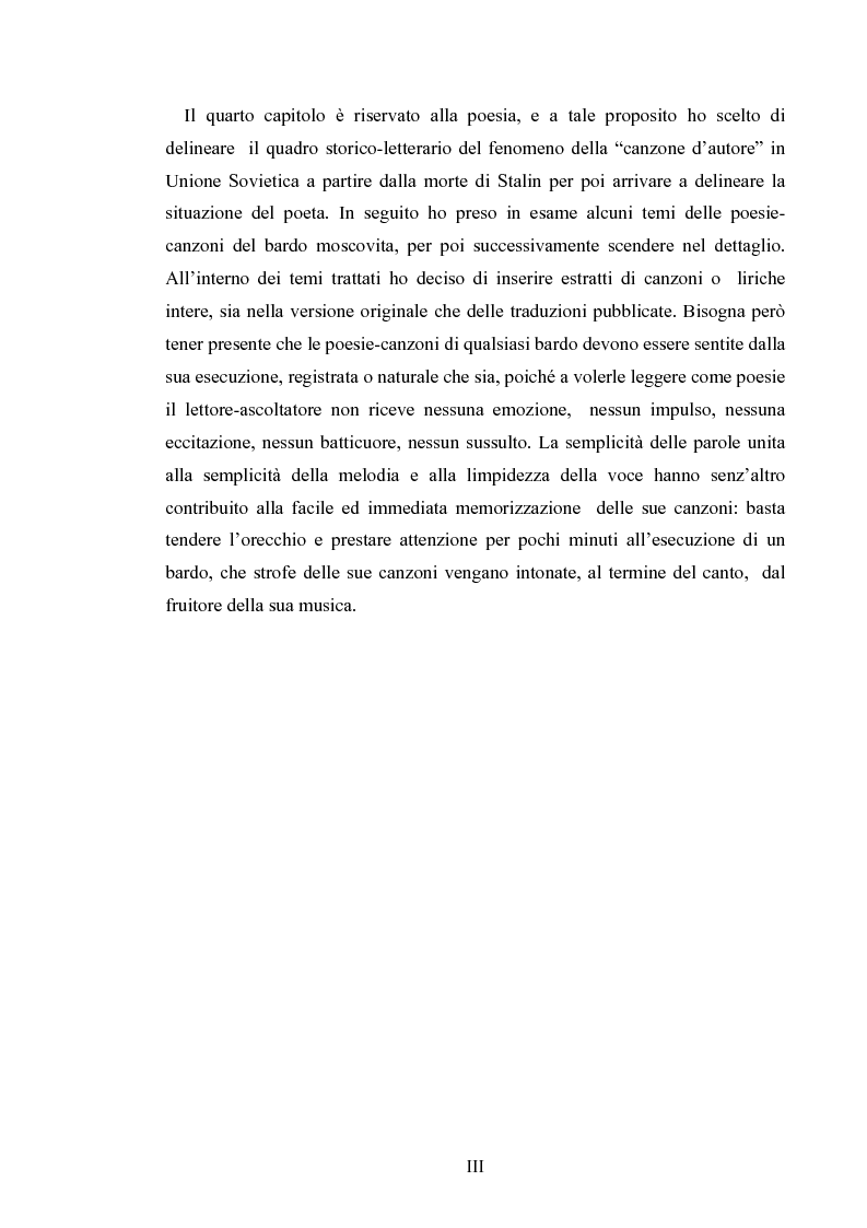 Anteprima della tesi: Due aspetti dell'attività letteraria di Bulat Okudzhava: prosa e poesia, Pagina 3