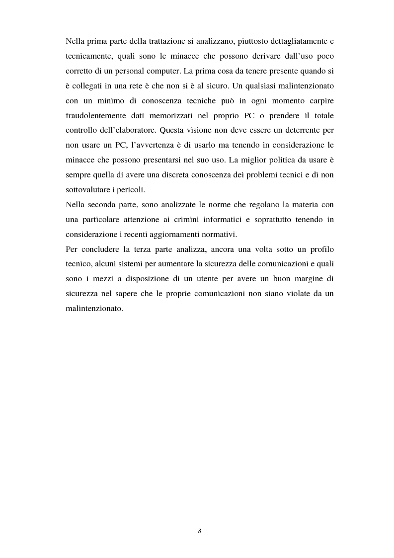Anteprima della tesi: Aspetti tecnici e giuridici della sicurezza informatica, Pagina 2